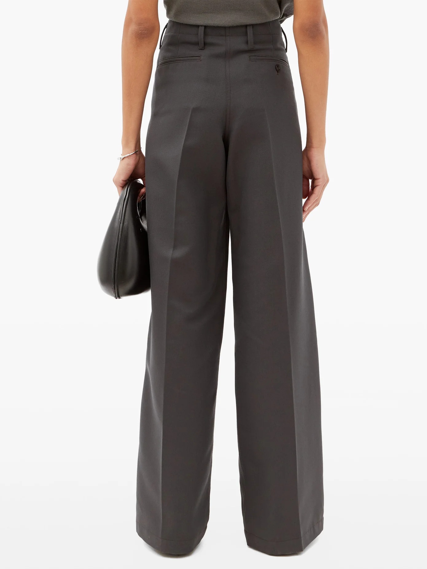 High-rise wide-leg twill trousers - 5