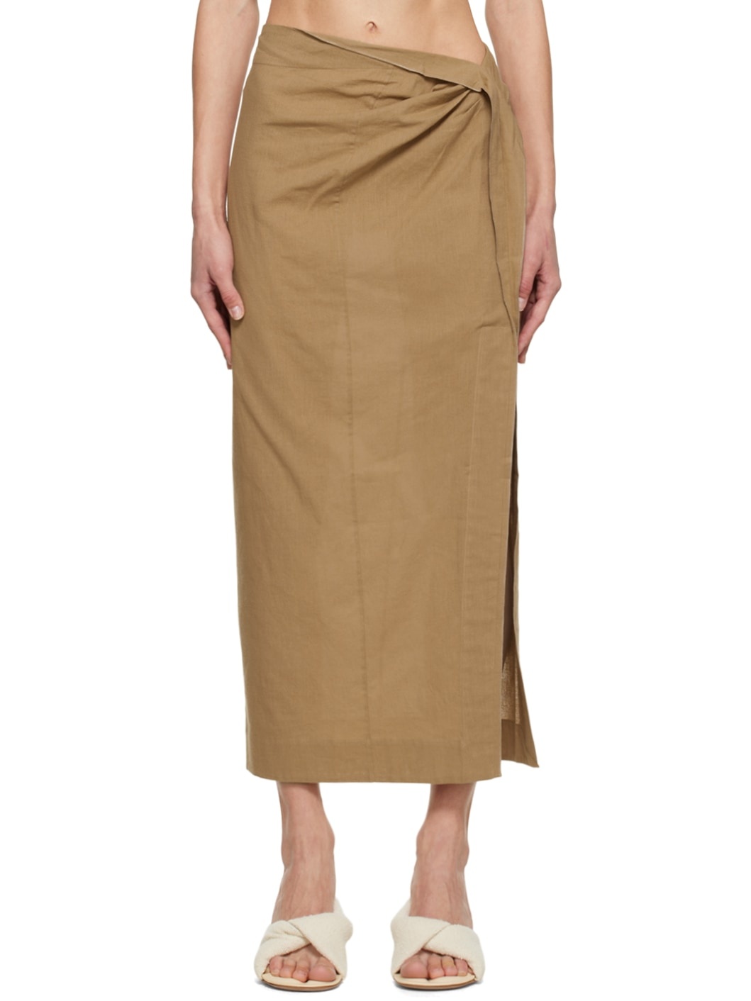 Beige Le Papier 'La Juve Draggiu' Maxi Skirt - 1