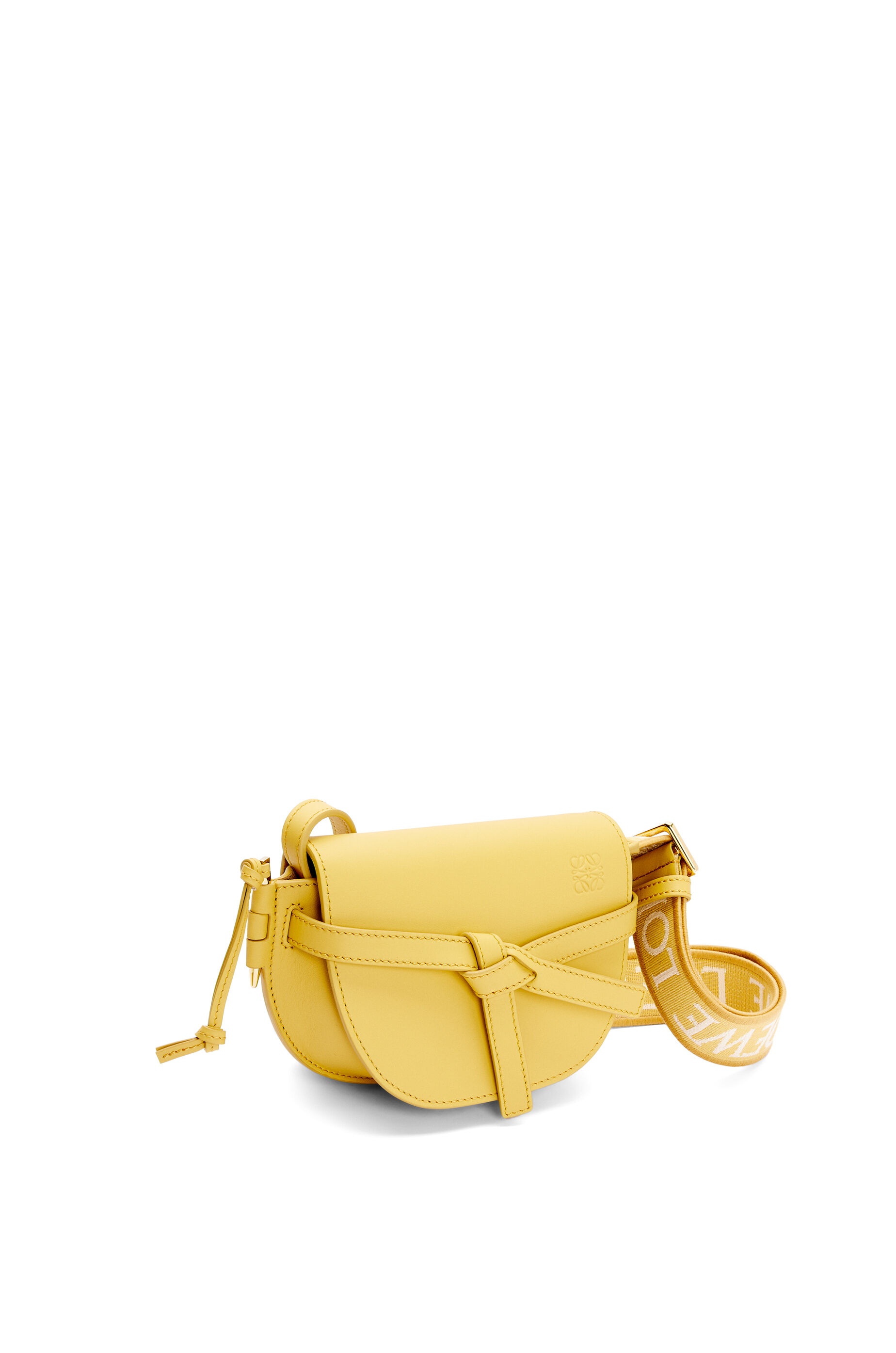 LOEWE Gate mini canvas jacquard-trimmed leather shoulder bag