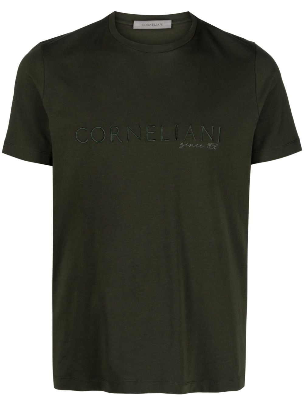 logo-embroidered cotton T-shirt - 1
