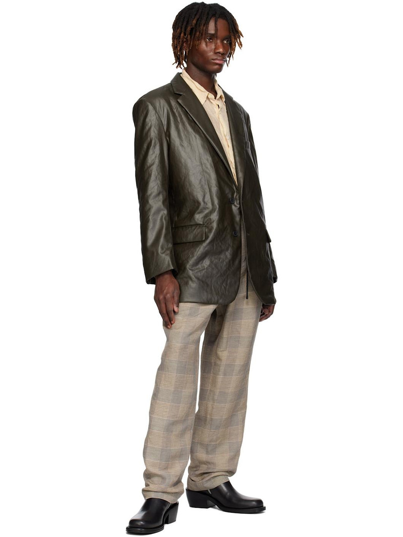 Dries Van Noten Brown Coated Blazer outlook