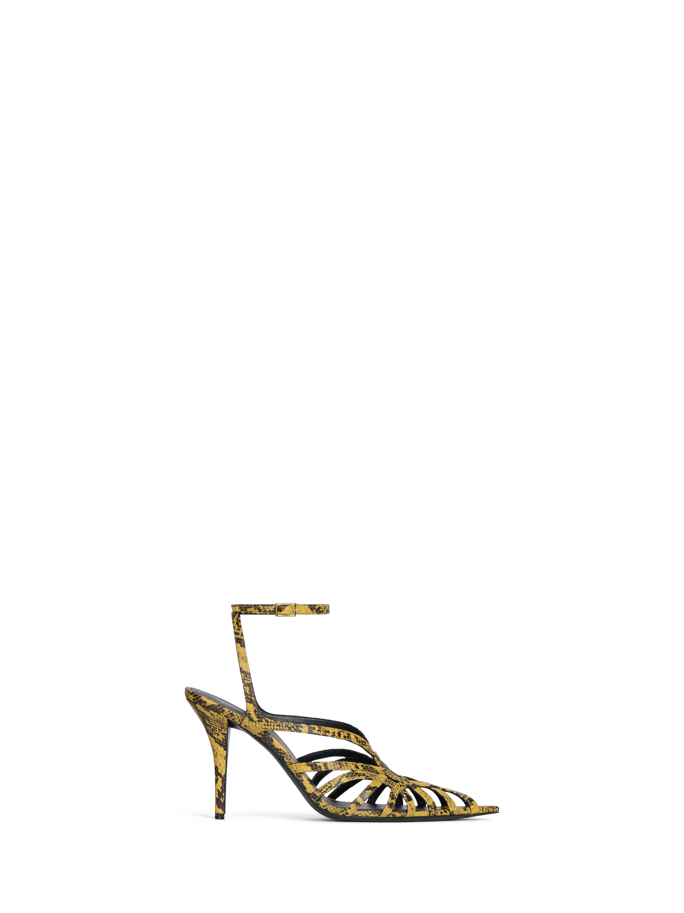Python-effect leather Cage sandals - 1