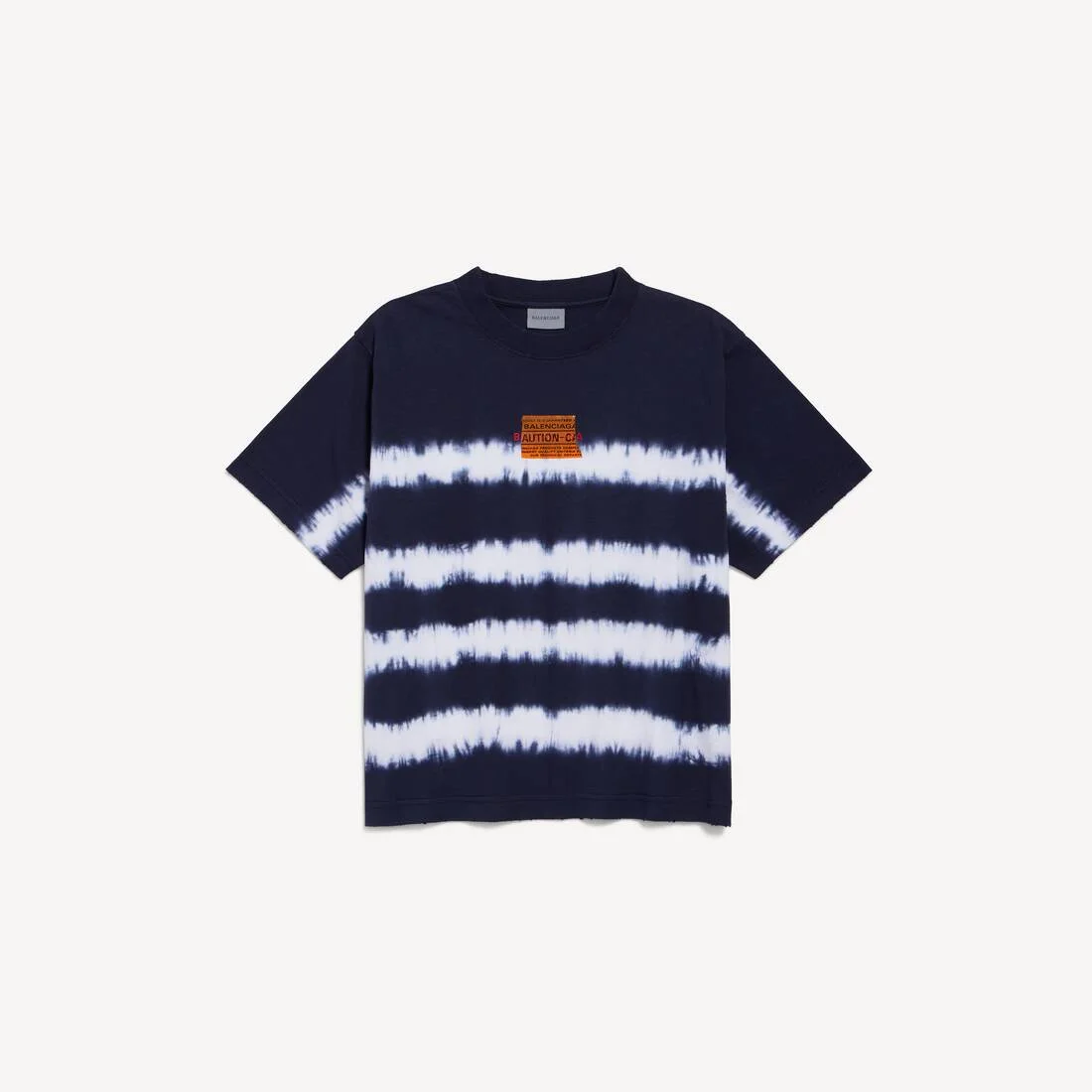 Men's Taped And Dyed Medium Fit T-shirt in Navy/white - 1
