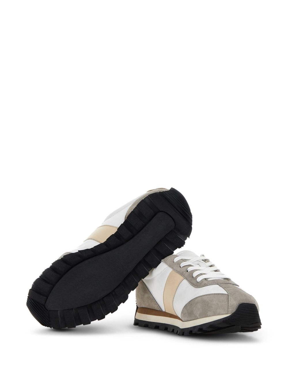 H671 panelled leather sneakers - 4