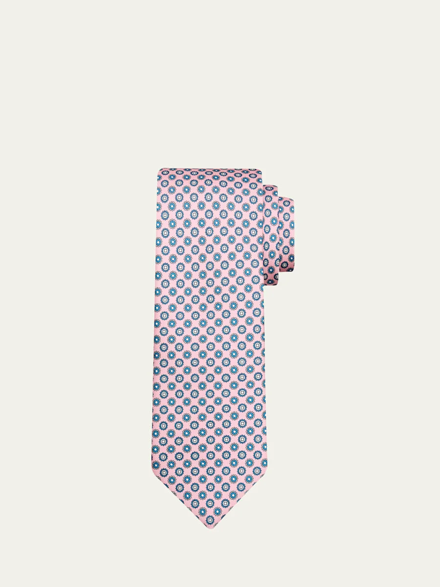Men's Micro-Medallion Silk Tie - 1