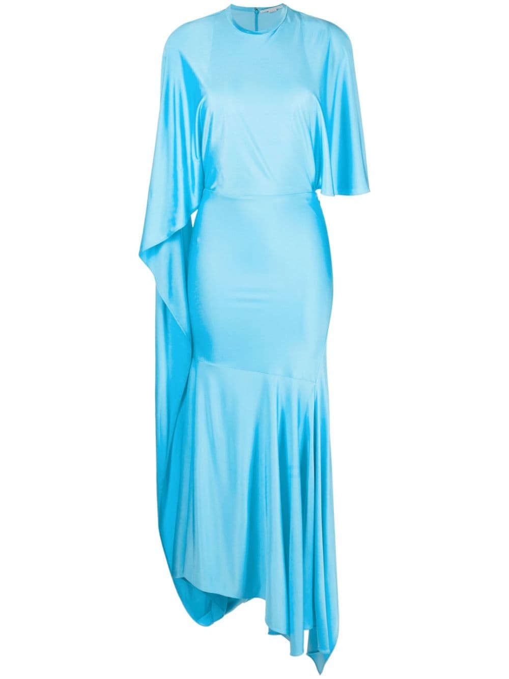 cape-sleeve asymmetric maxi dress - 1