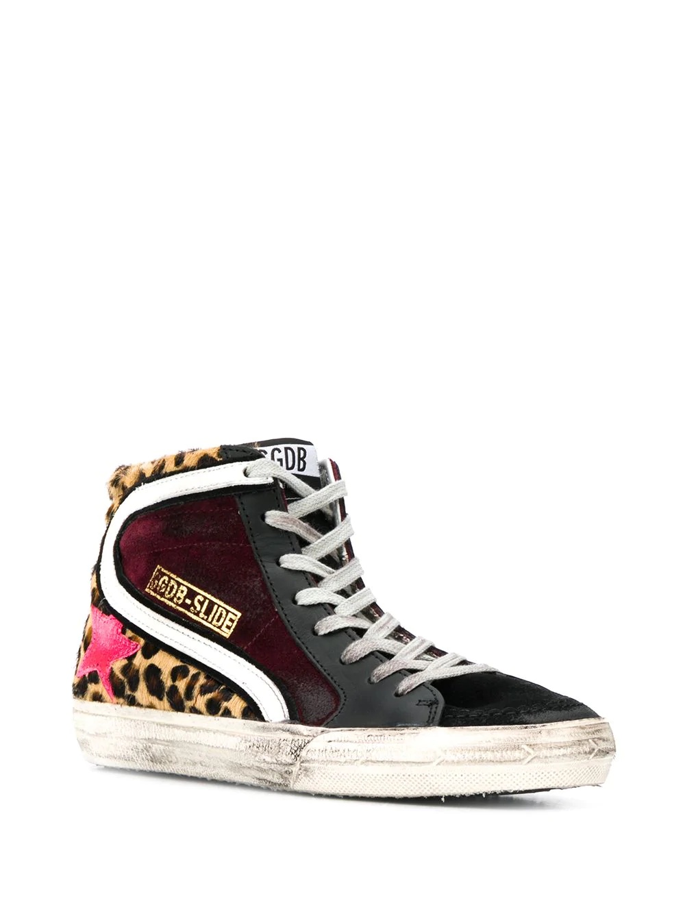 leopard print high top sneakers - 2