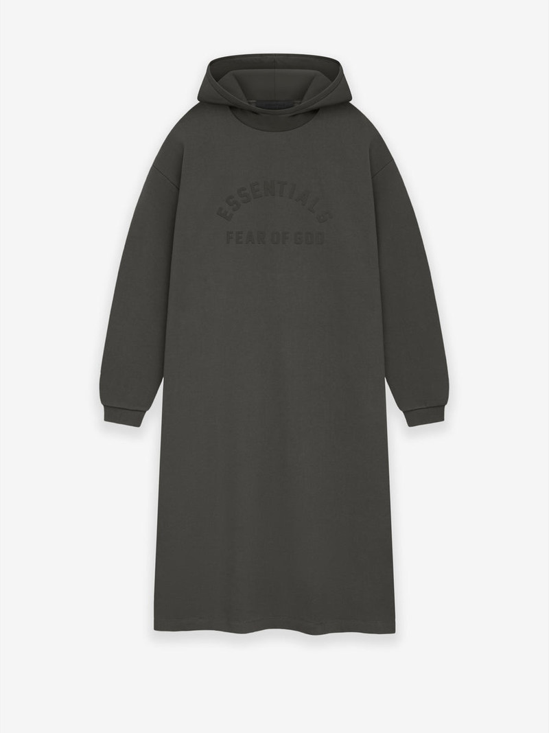 Womens Nylon Fleece Hooded Dress 1