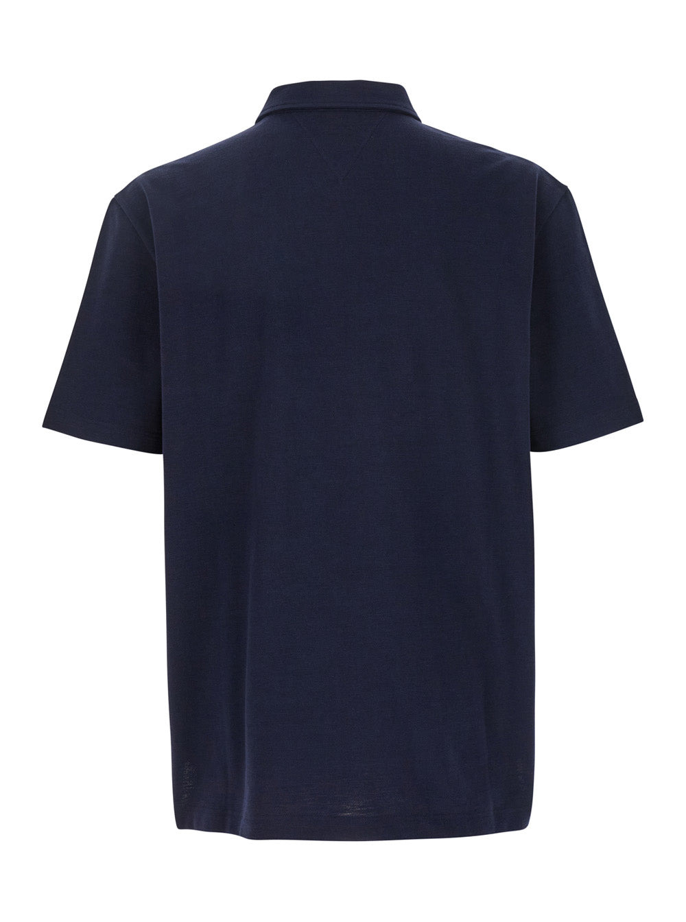 Bottega Veneta Men Blue Polo With Classic Collar And Embroidered Logo On The Front In Tone On Tone C - 2