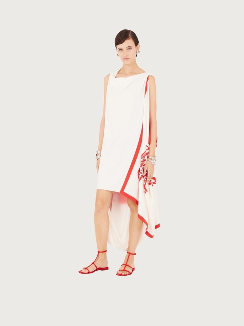 FERRAGAMO ASYMMETRIC PRINTED DRESS outlook