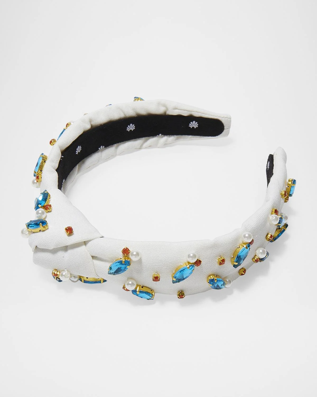 Slim Knotted Crystal-Embellished Headband - 1