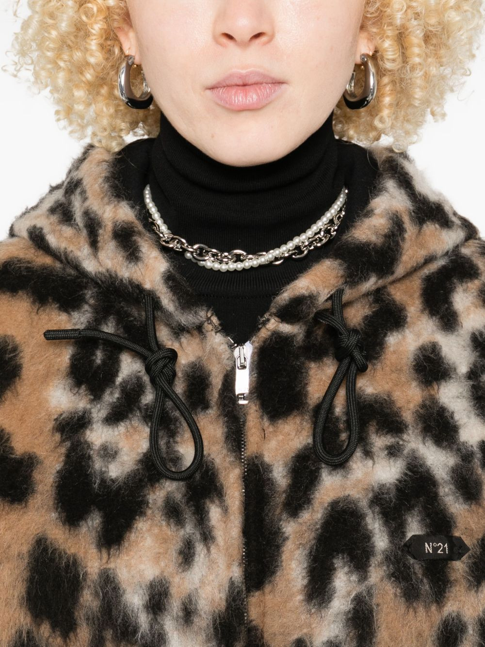 leopard-print hooded jacket - 5