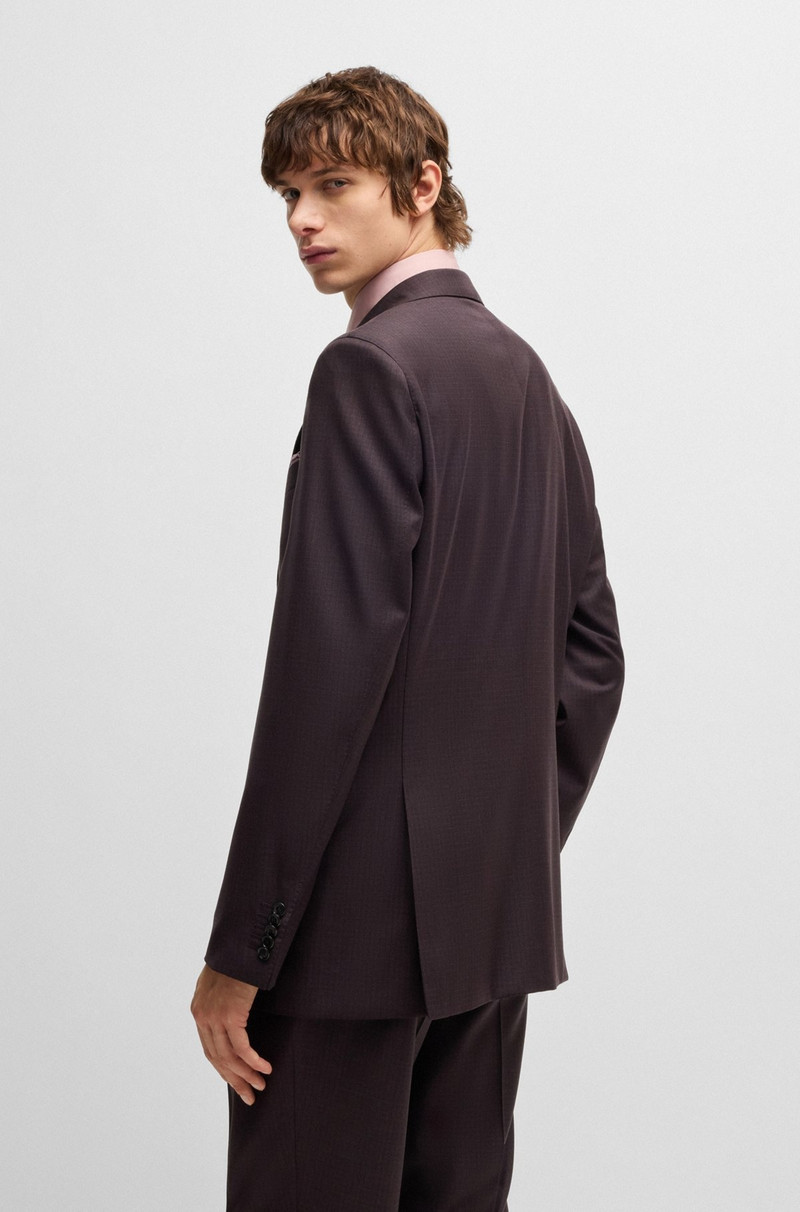 BOSS REGULAR-FIT SUIT IN MICRO-PATTERNED STRETCH WOOL outlook