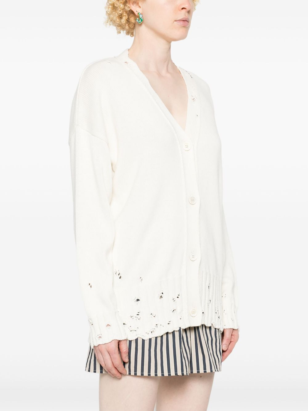 crochet-knit cotton jumper - 3