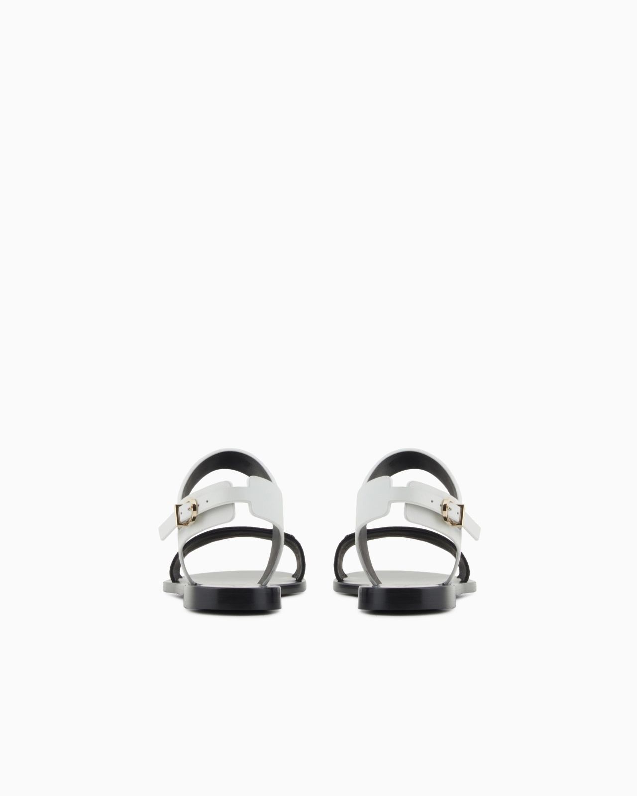 FLAT SANDALS IN LEATHER AND FABRIC - 4
