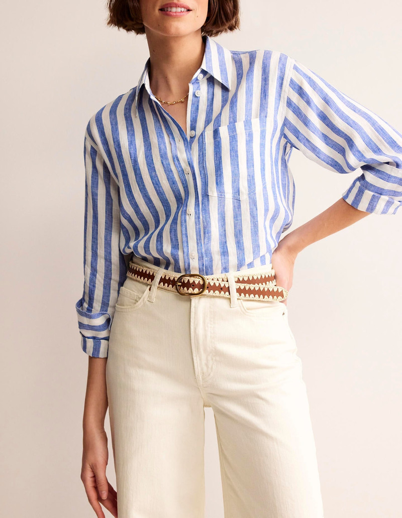 BODEN Whipstitch Classic Belt-Tan outlook