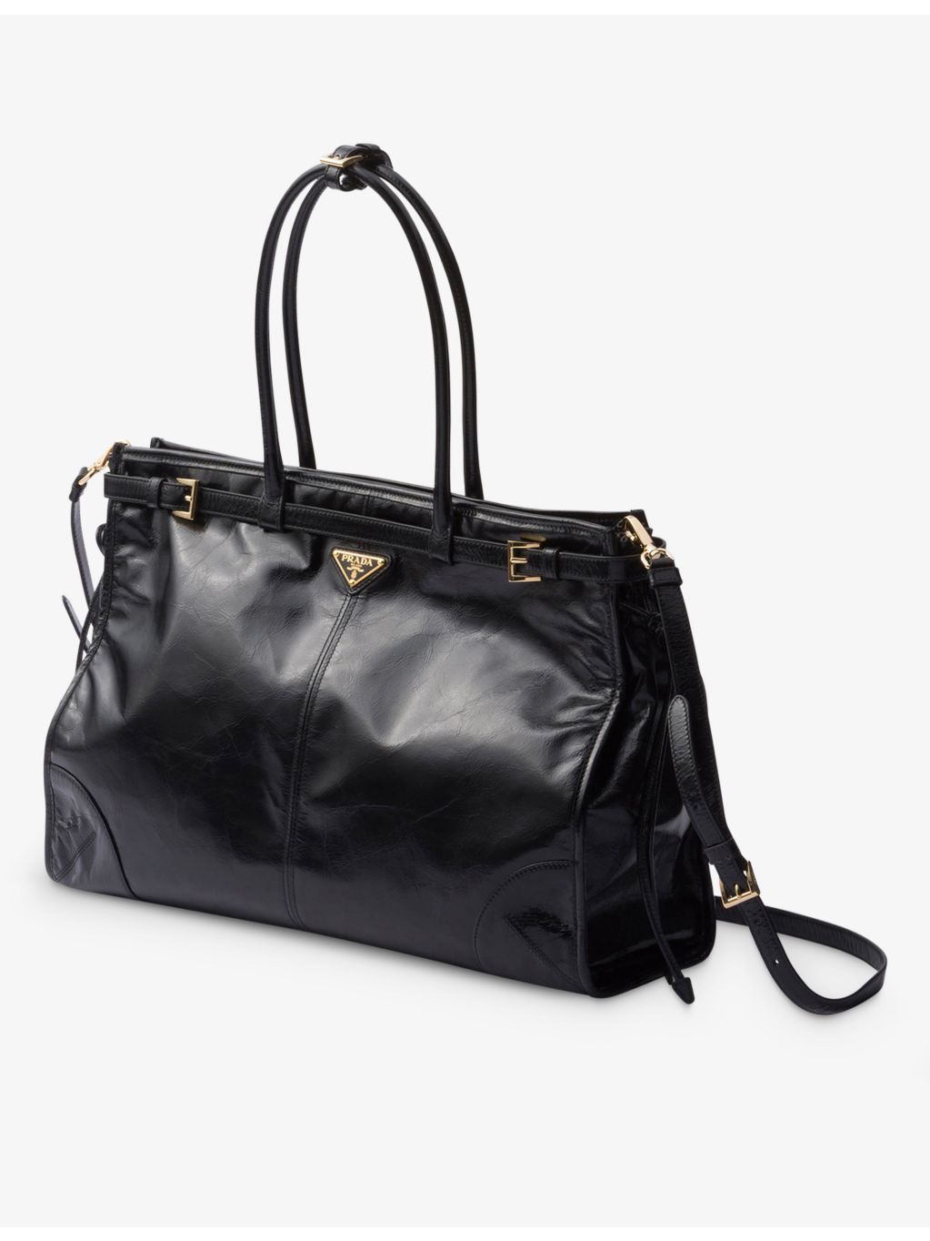 Brand-plaque large leather shoulder bag - 8