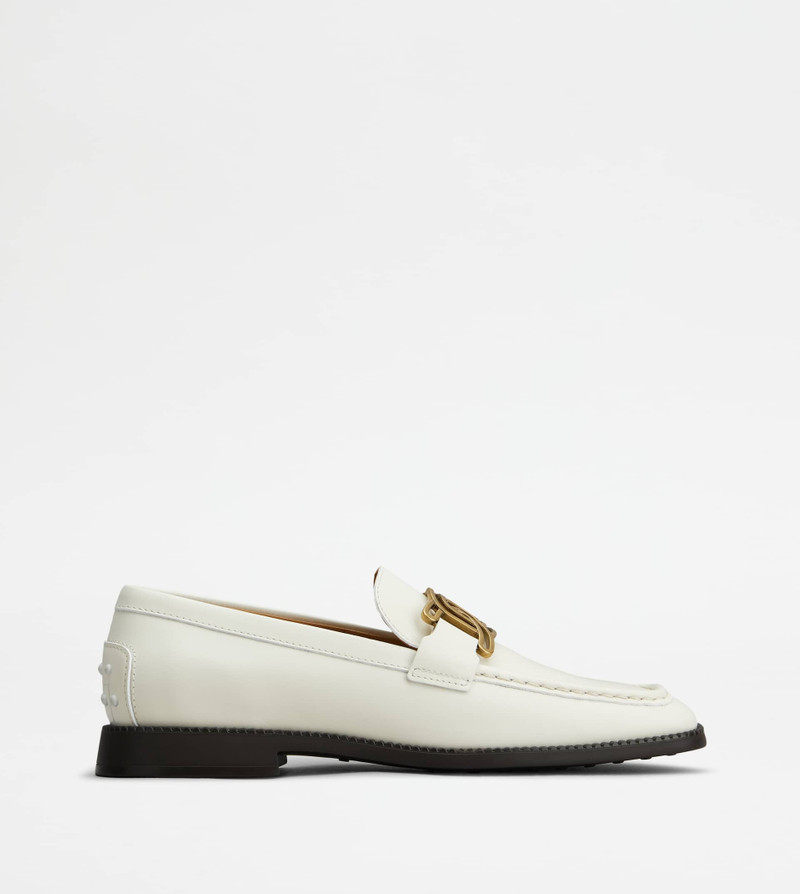 KATE LOAFERS IN LEATHER - WHITE - 1