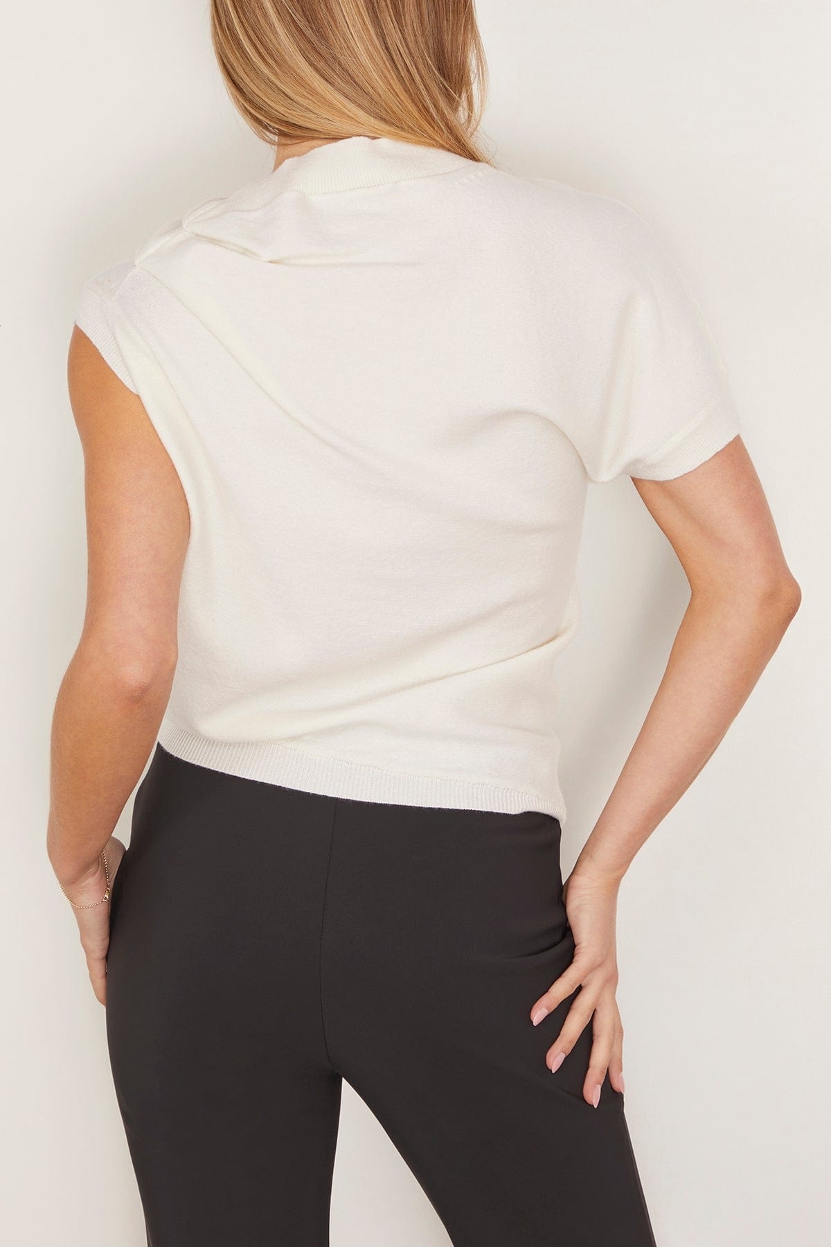 Deconstructed Knitted Top in Off White - 4