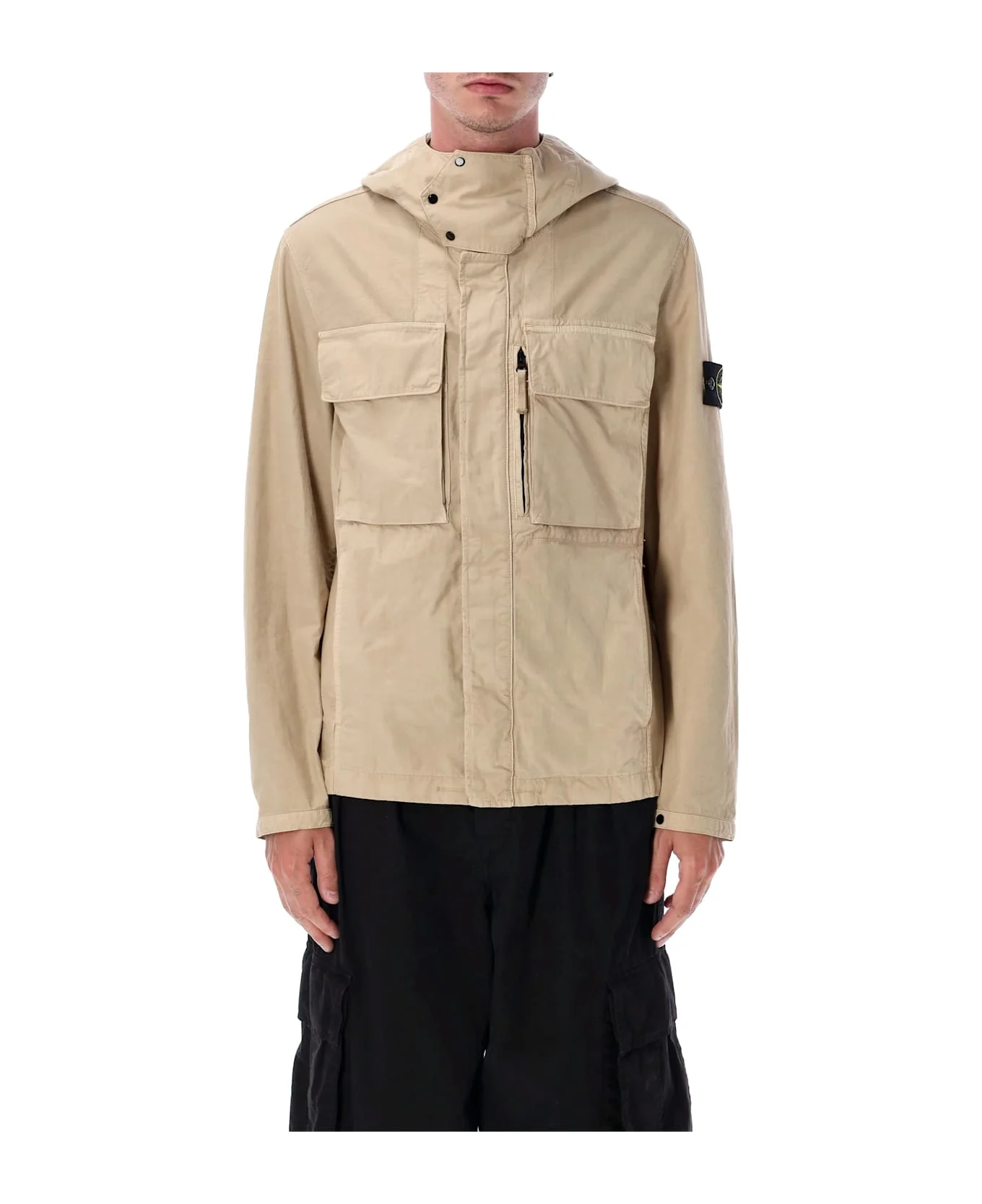 Canvas Weave Cotton Hooded Field Jacket - 1