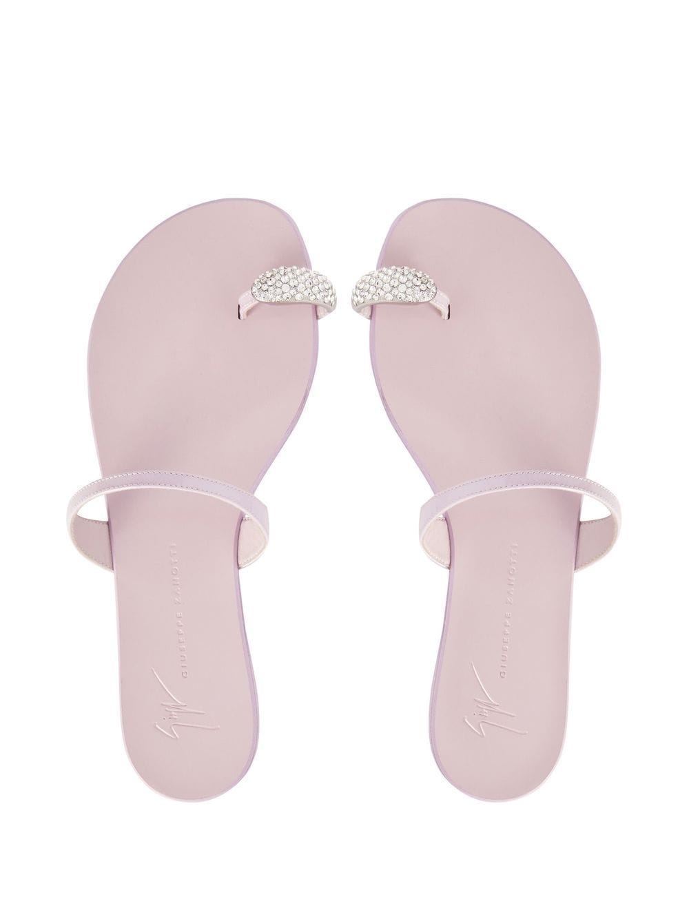 crystal-embellished flat slides - 4