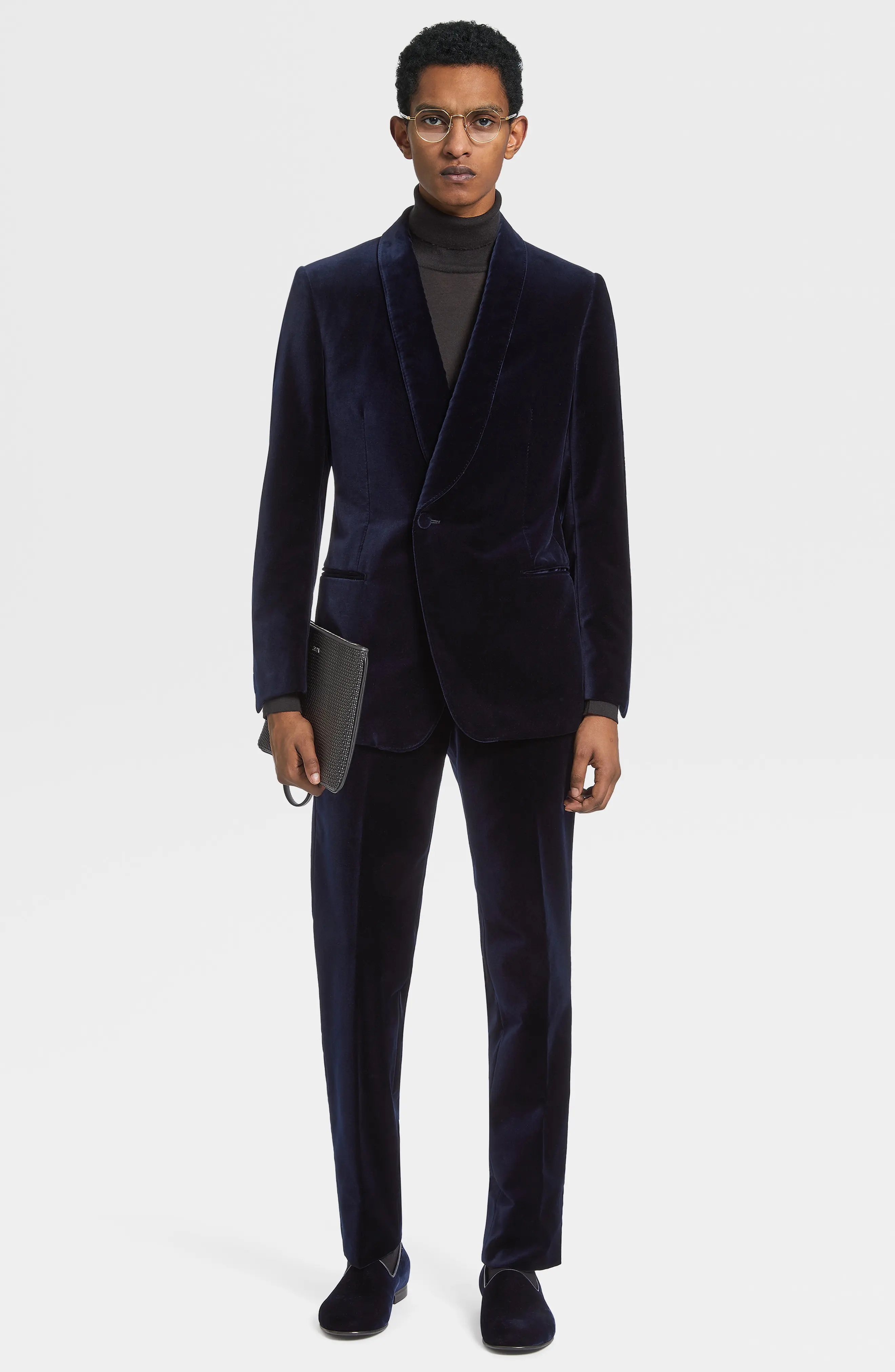 Shawl Collar Velveteen Dinner Jacket - 4