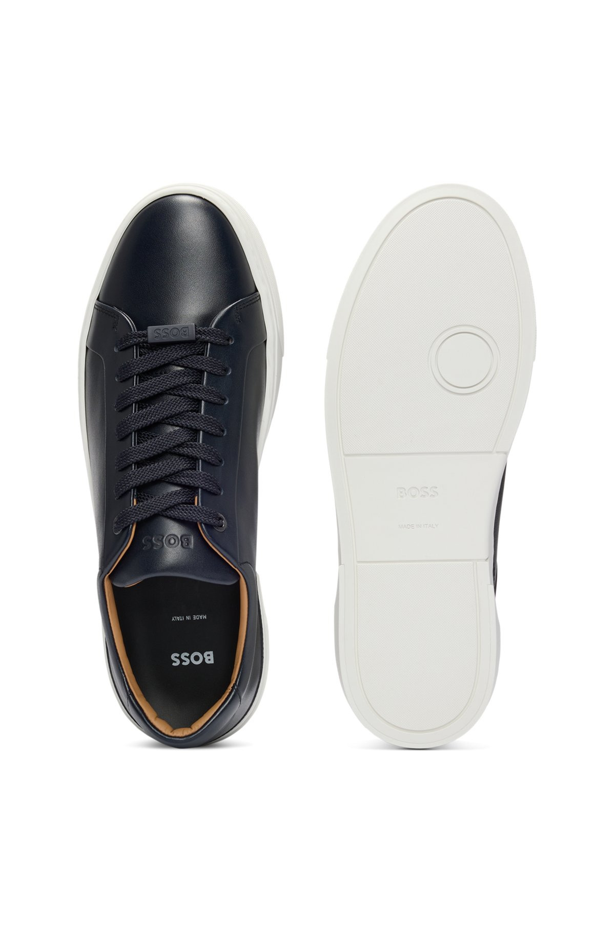 GARY LEATHER LOW-TOP TRAINERS WITH BRANDED LACE LOOP - 4