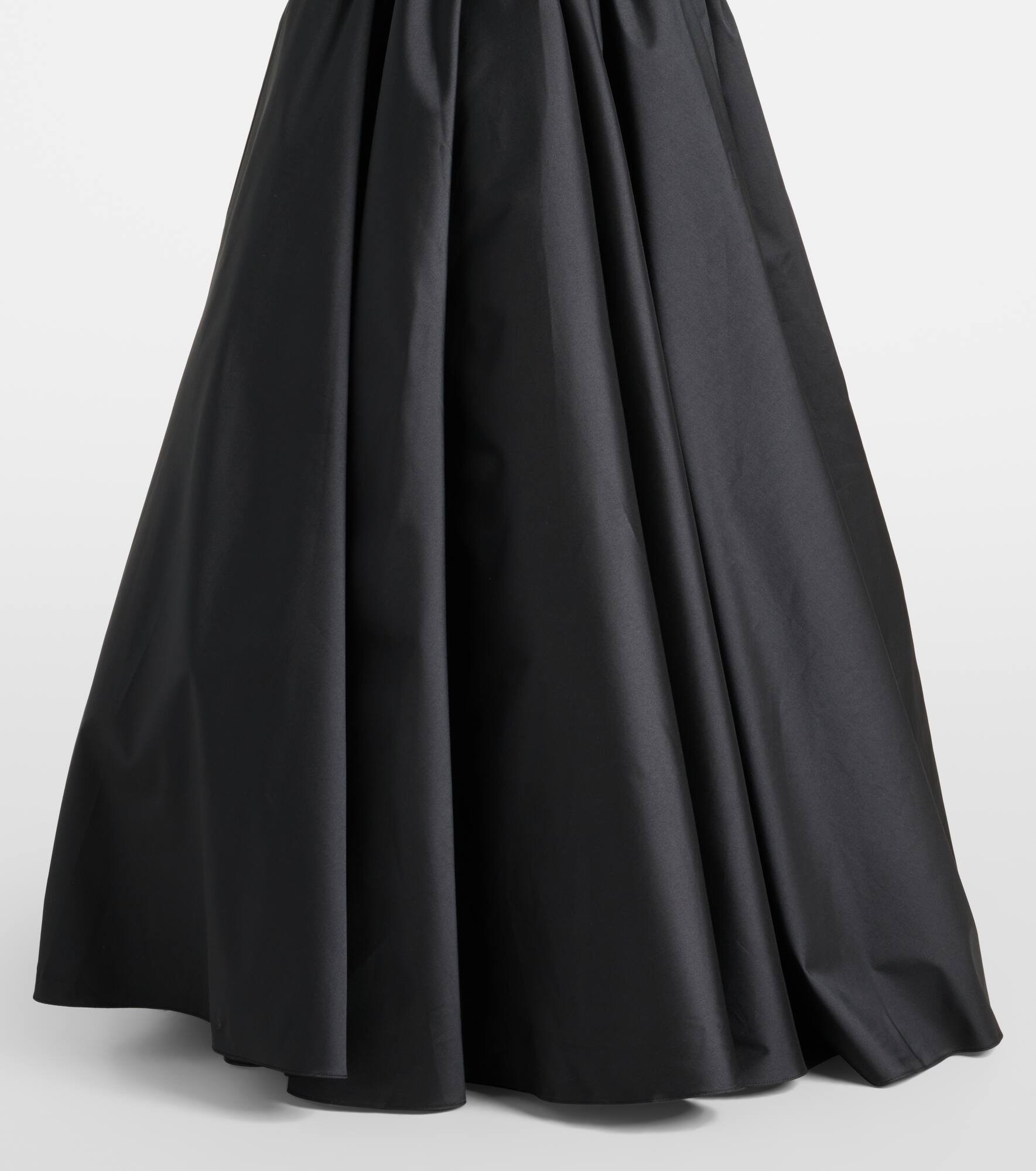 Strapless mikado and taffeta gown - 6
