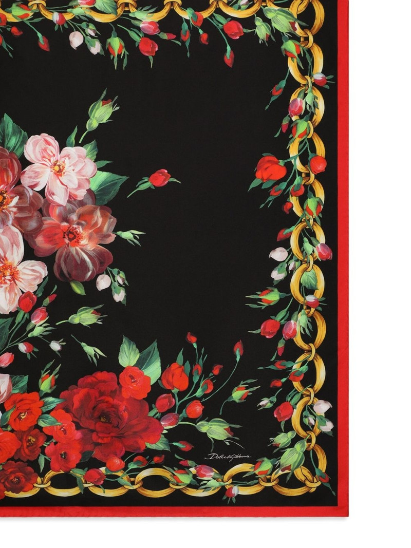 Dolce & Gabbana rose-print scarf outlook