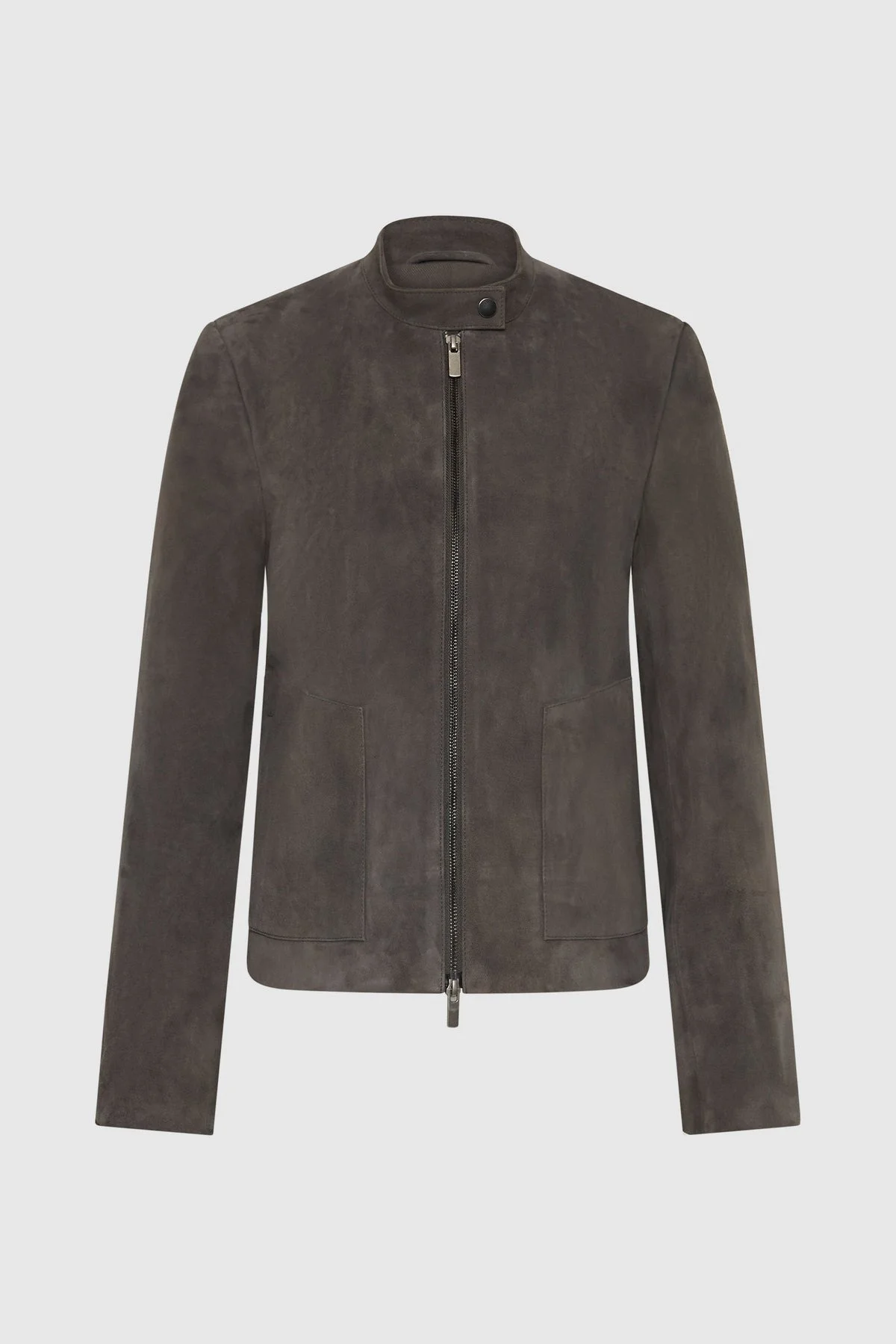 Suede Moto Jacket - Steel - 1