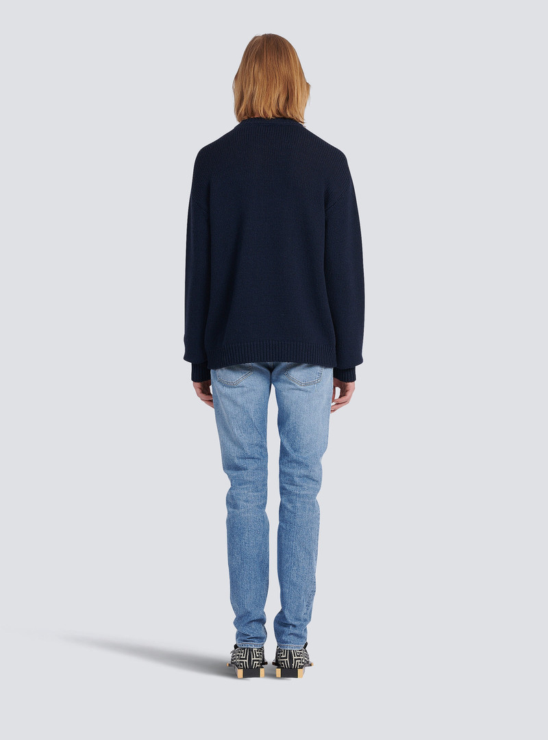 Wool sweater with Balmain Paris logo 4