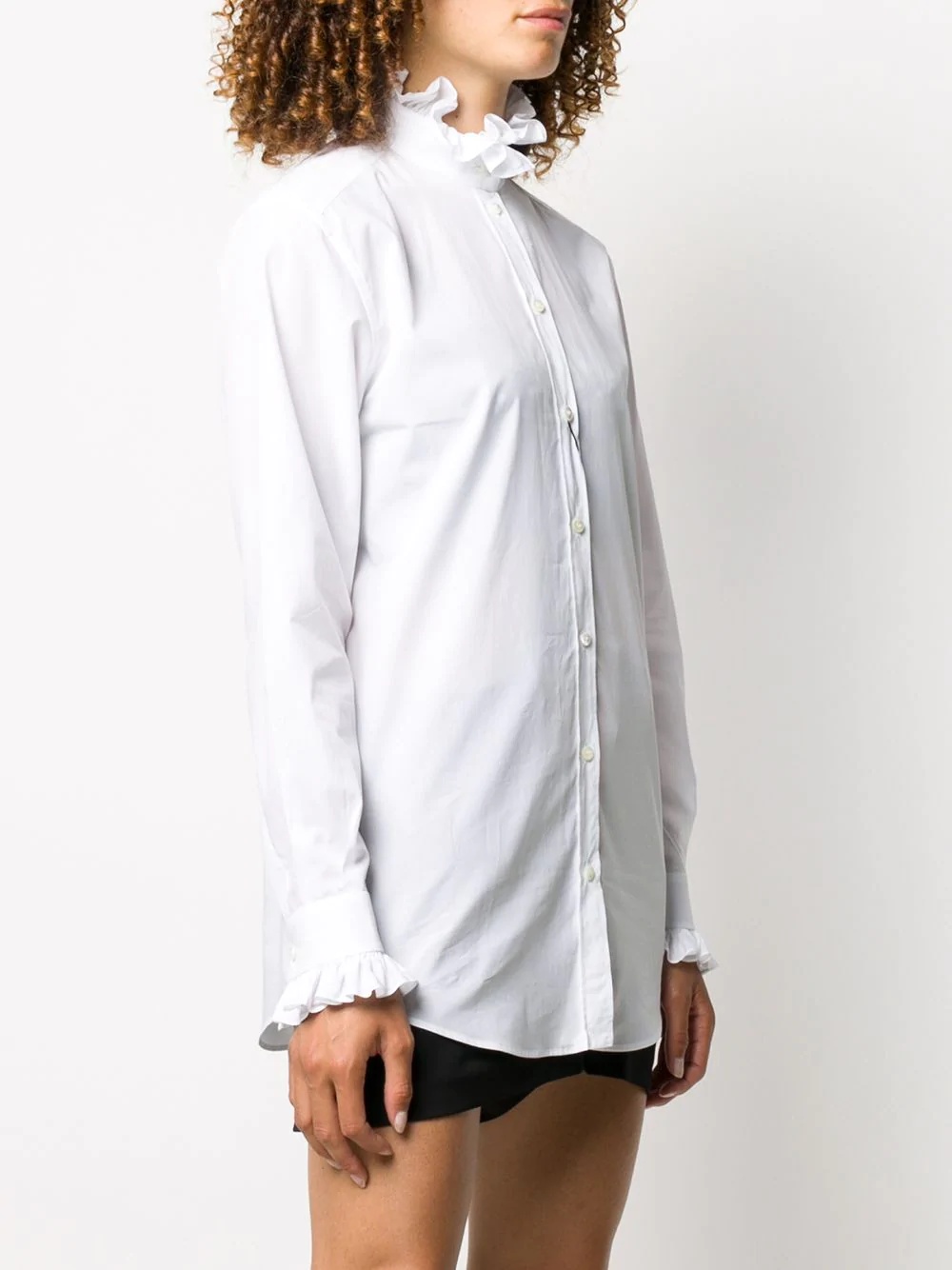 ruched-details poplin shirt - 3