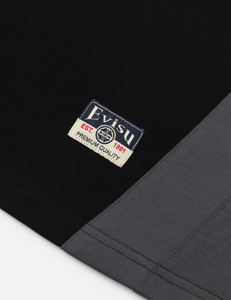 Panel Blocking with Colorful Logo Print Loose Fit T-Shirt 9