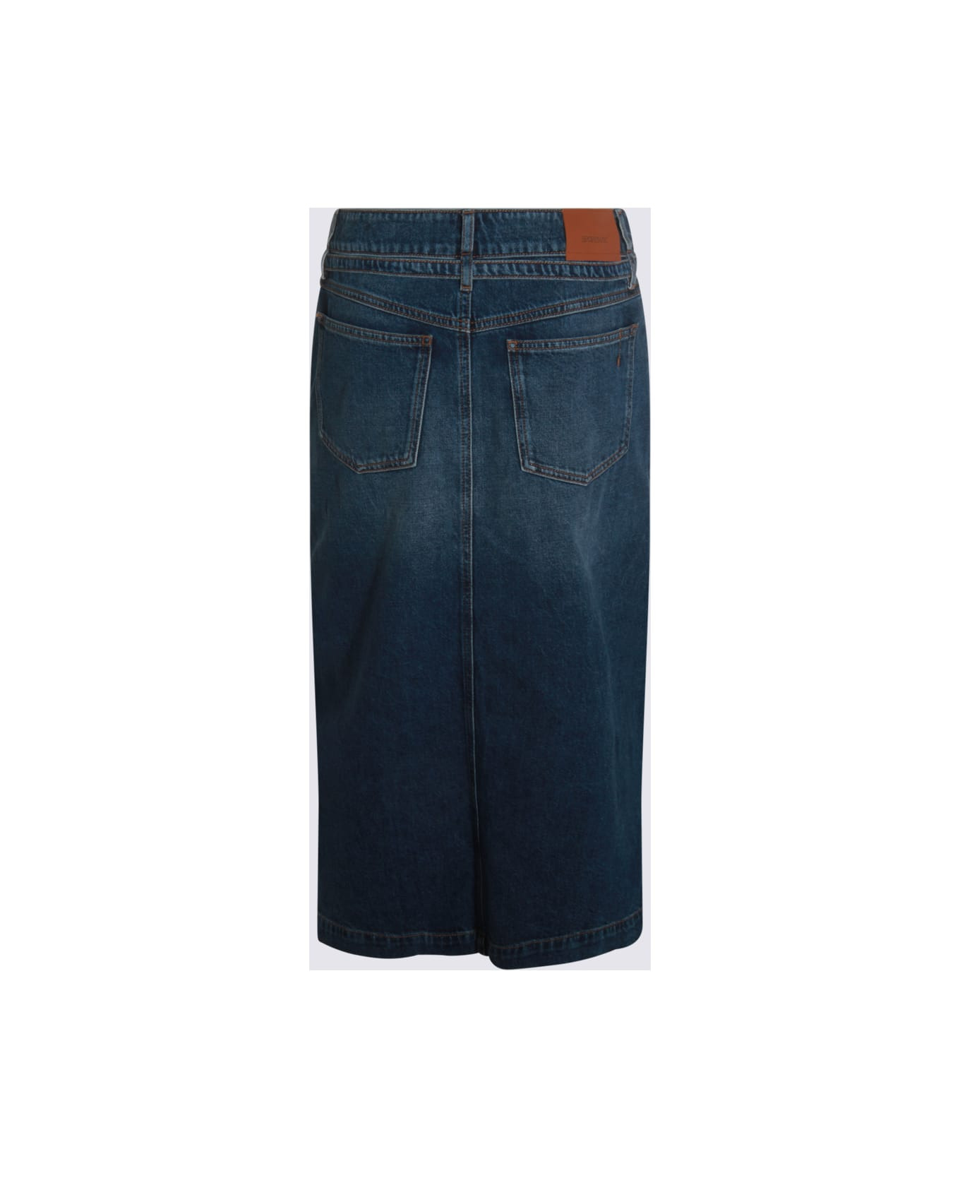 Blue Denim Cotton Skirt - 2