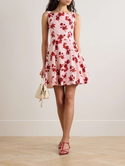 EMILIA WICKSTEAD Panna pleated floral-print cotton-blend crepon mini dress outlook