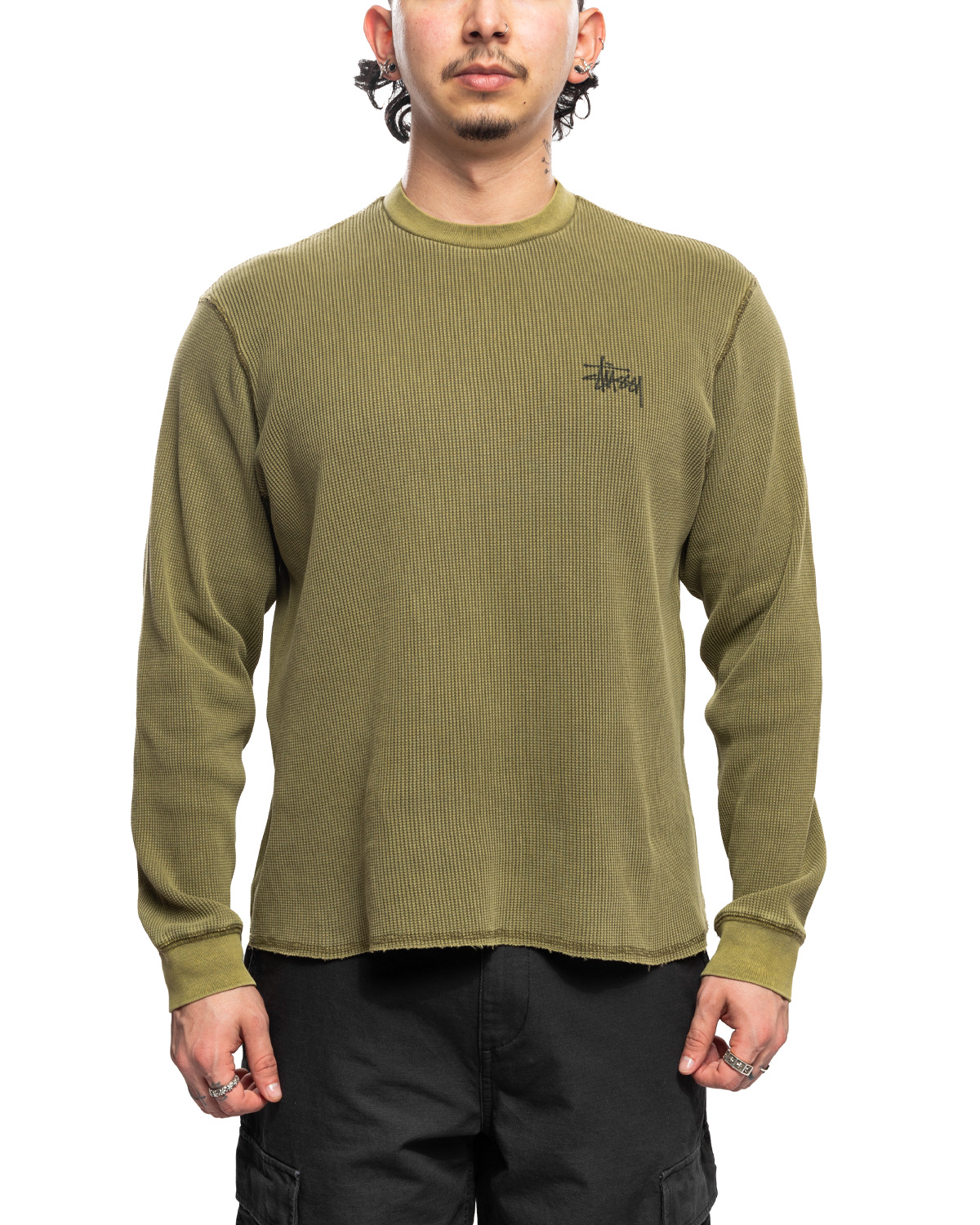 Basic Stüssy Thermal in washed black – Stüssy