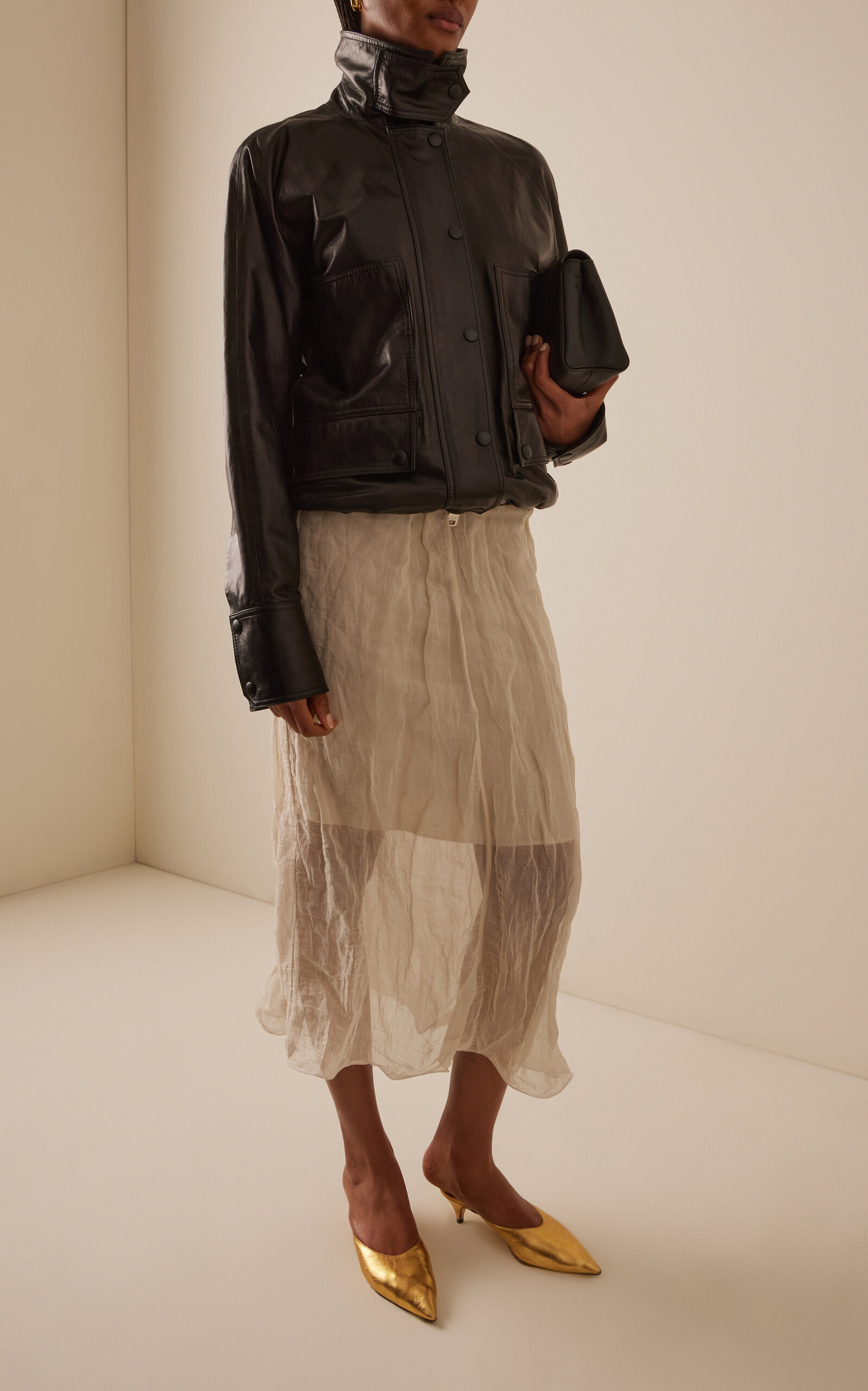 The Harper Leather Balloon Jacket black - 3