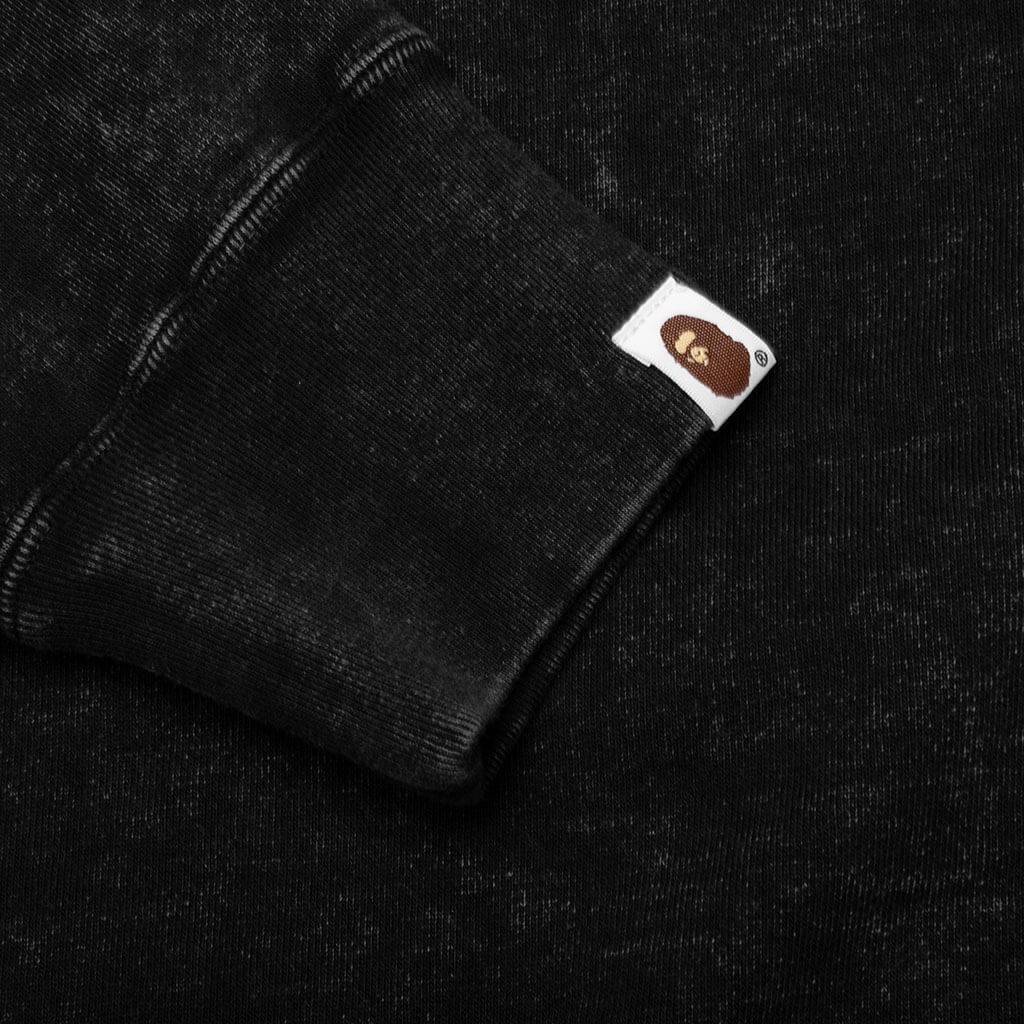 OVER DYE PULLOVER RELAXED FIT HOODIE - BLACK - 3