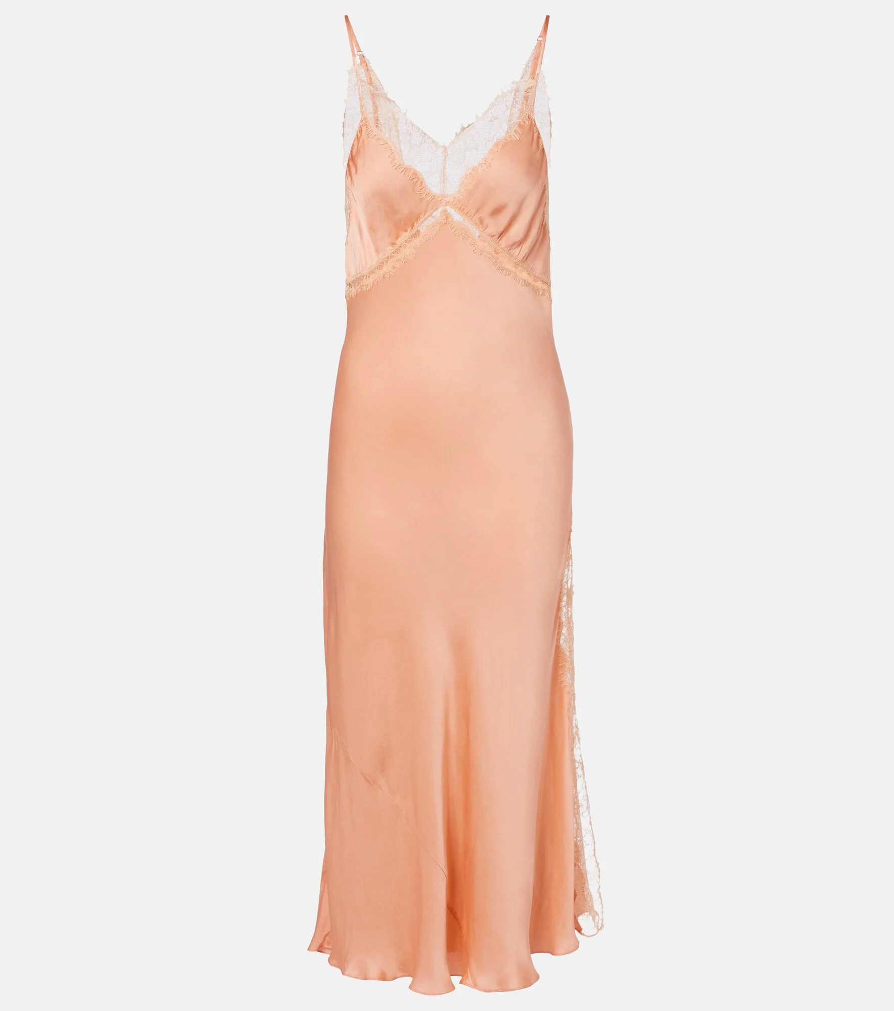 Luli lace-trimmed satin slip dress - 1