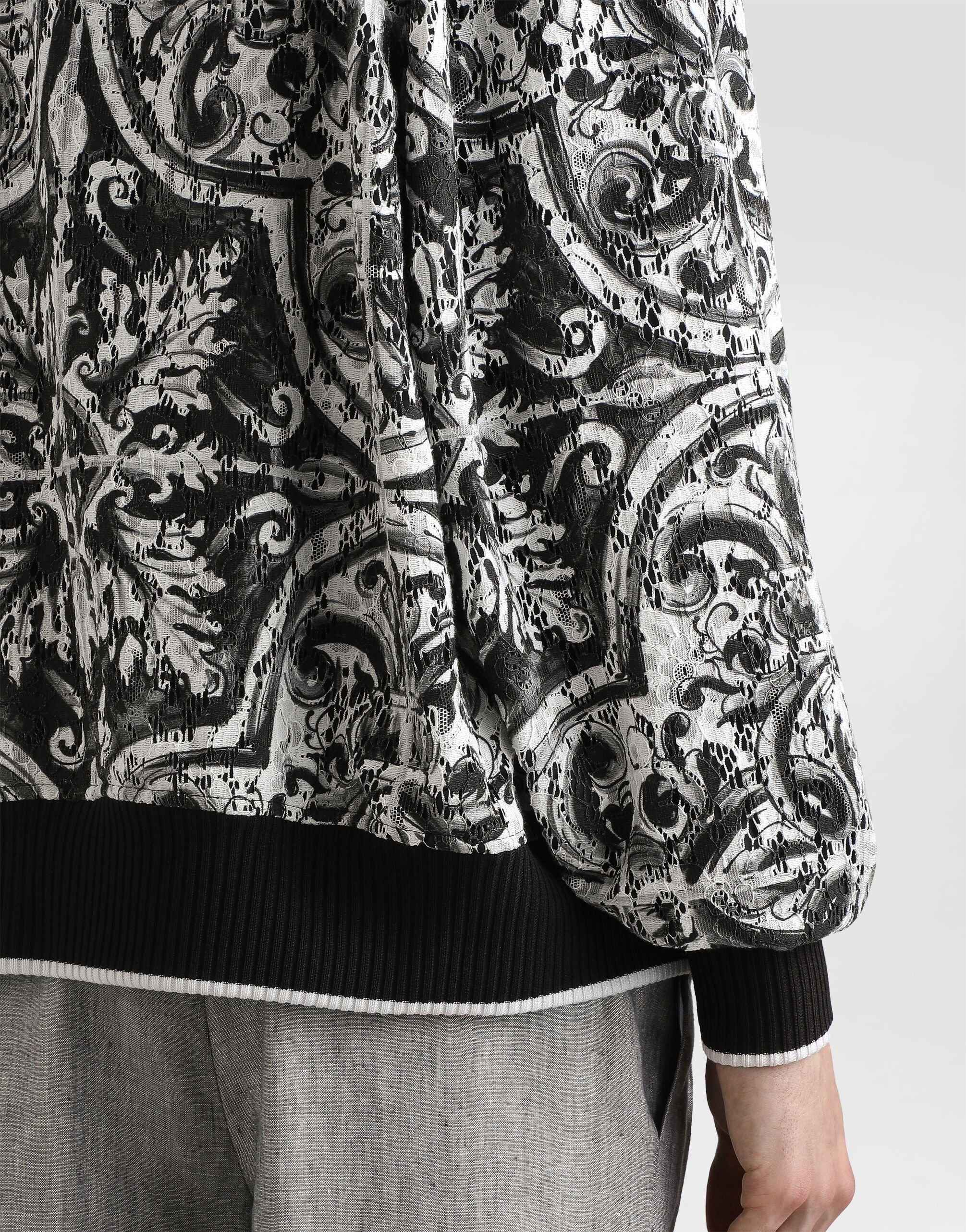 Majolica-print cordonetto lace jacket - 5