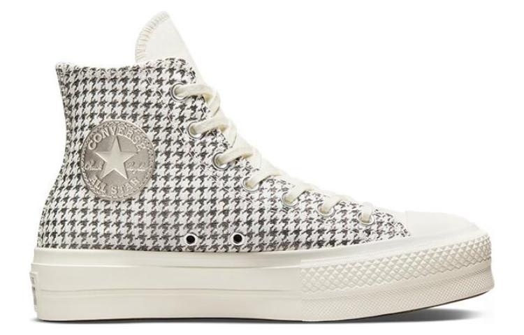 (WMNS) Converse Chuck Taylor All Star Lift Platform High 'Houndstooth Shine - Egret Pure Silver' A04 - 2
