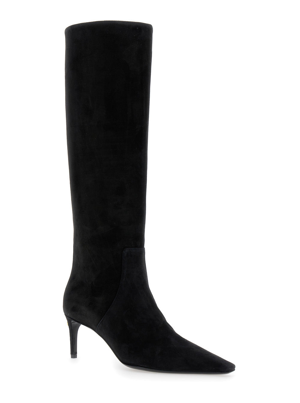 Dolce & Gabbana Women Black High Boots With Dg Logo In Suede Woman - 2