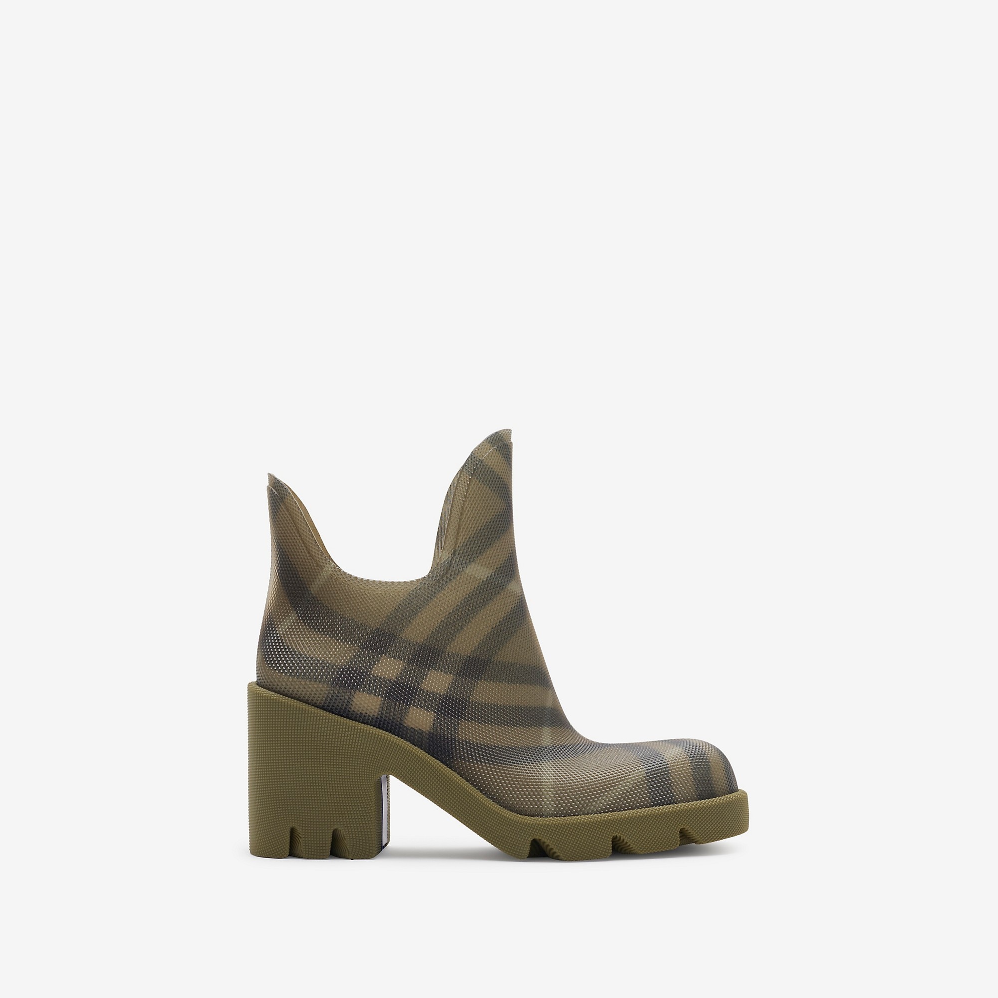 Check Rubber Marsh Heel Boots - 1