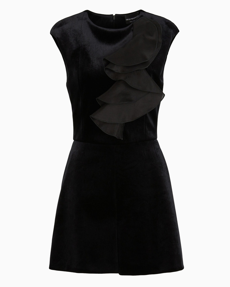 Moon Capsule collection chenille jersey short jumpsuit with organza ruffles 1