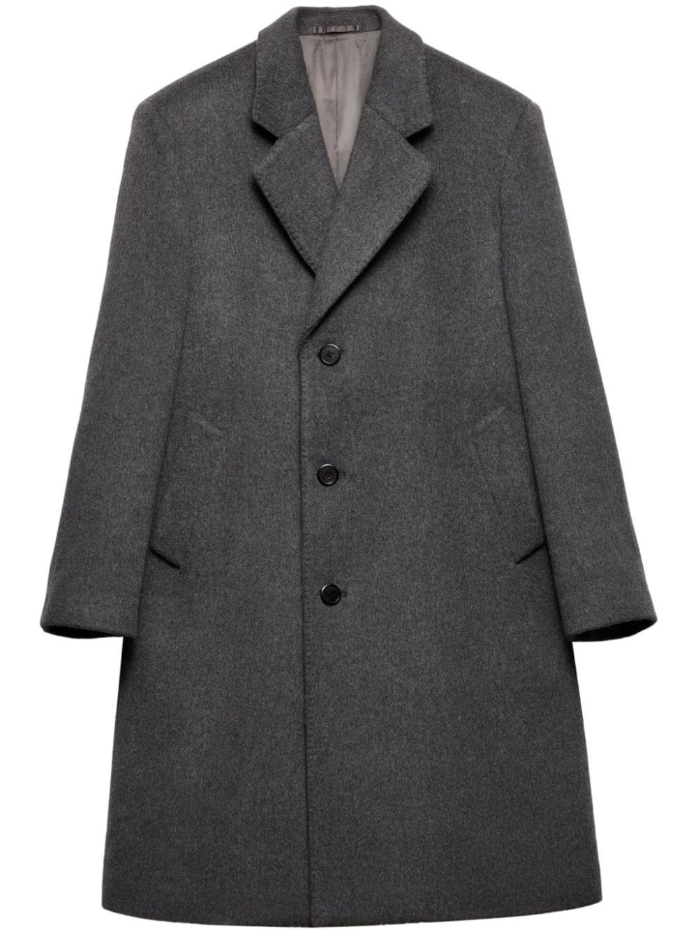 single-breasted wool coat - 1