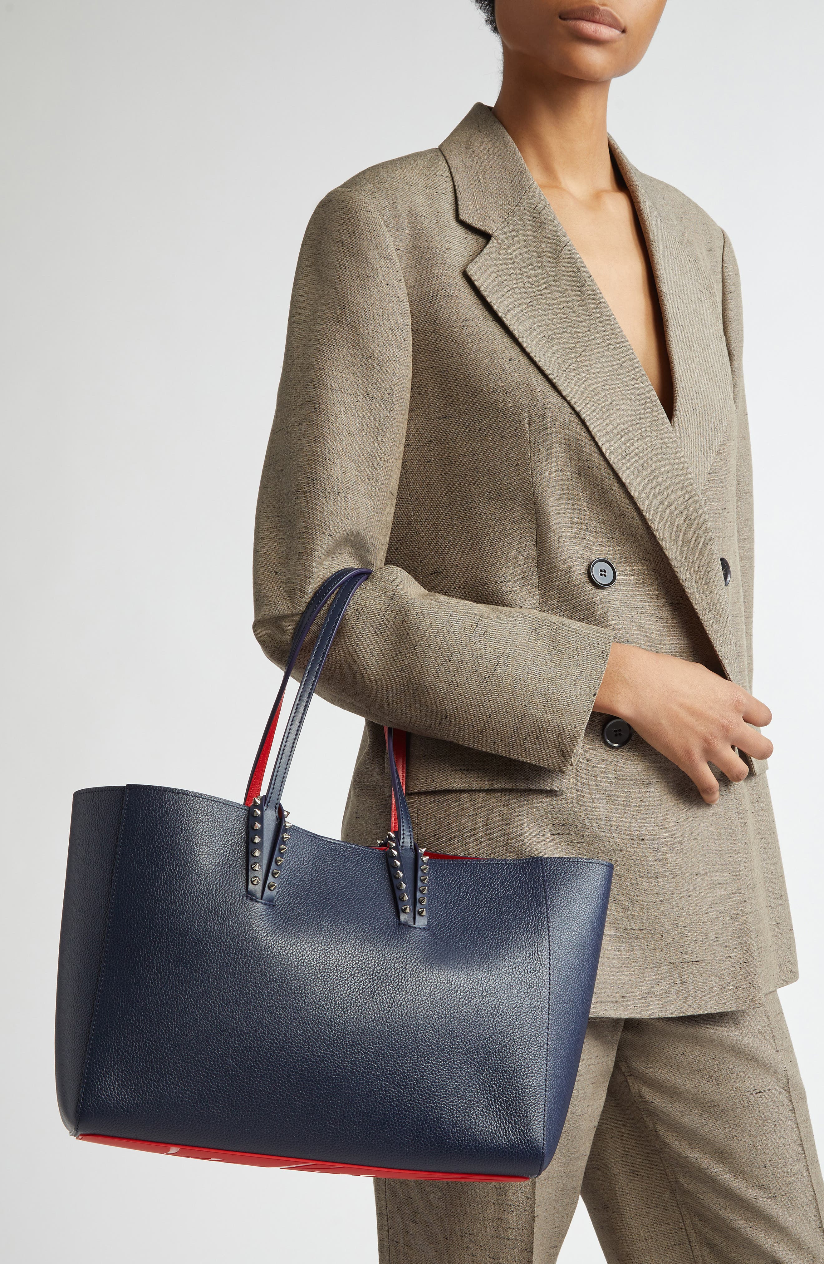 Christian Louboutin Small Cabata Soft Leather Tote in Zaffiro/Silver at Nordstrom - 3
