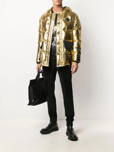 PHILIPP PLEIN metallic padded hooded jacket  outlook