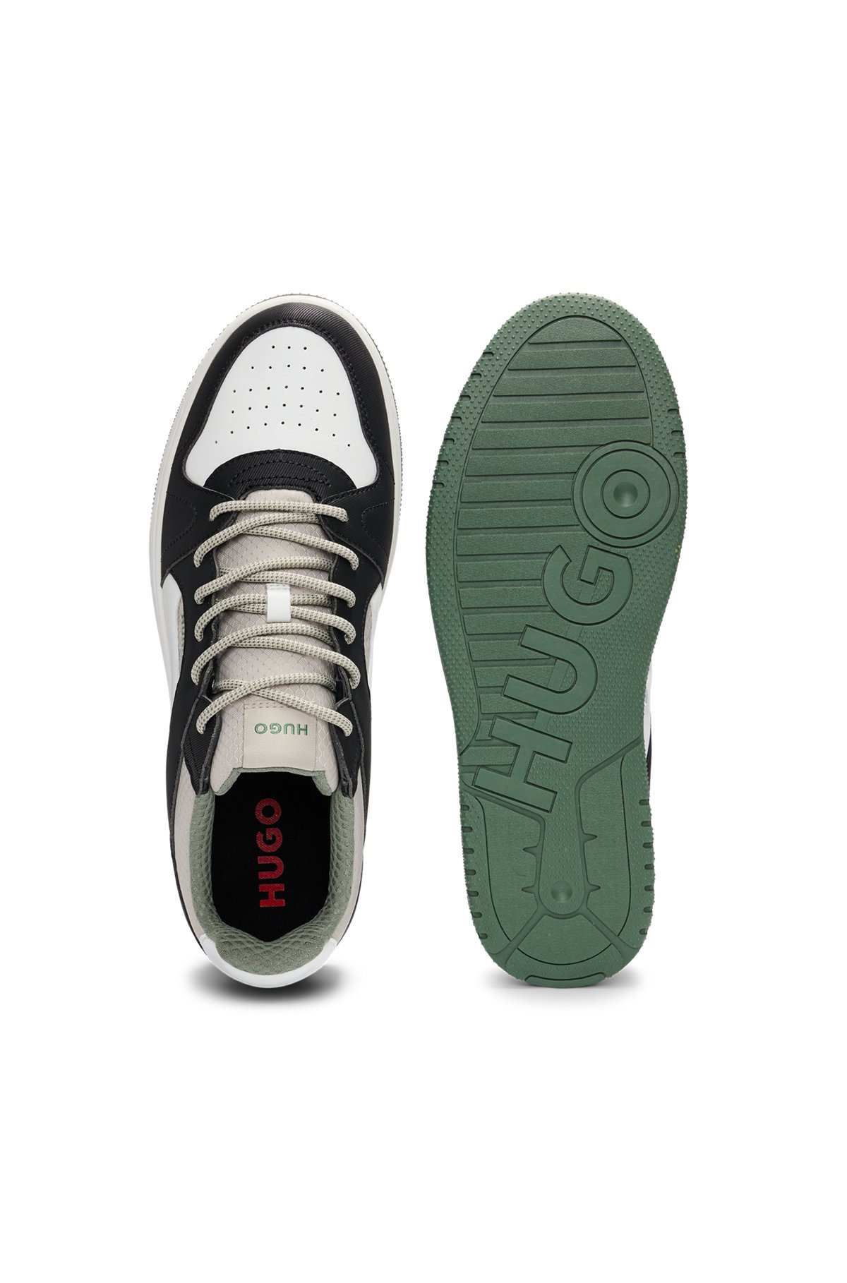 MIXED-MATERIAL TRAINERS WITH RIPSTOP AND FAUX SUEDE - 4