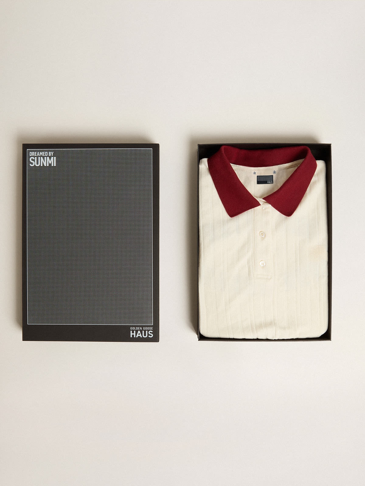 Exclusive HAUS of Dreamers t-shirt polo in aged white - 2