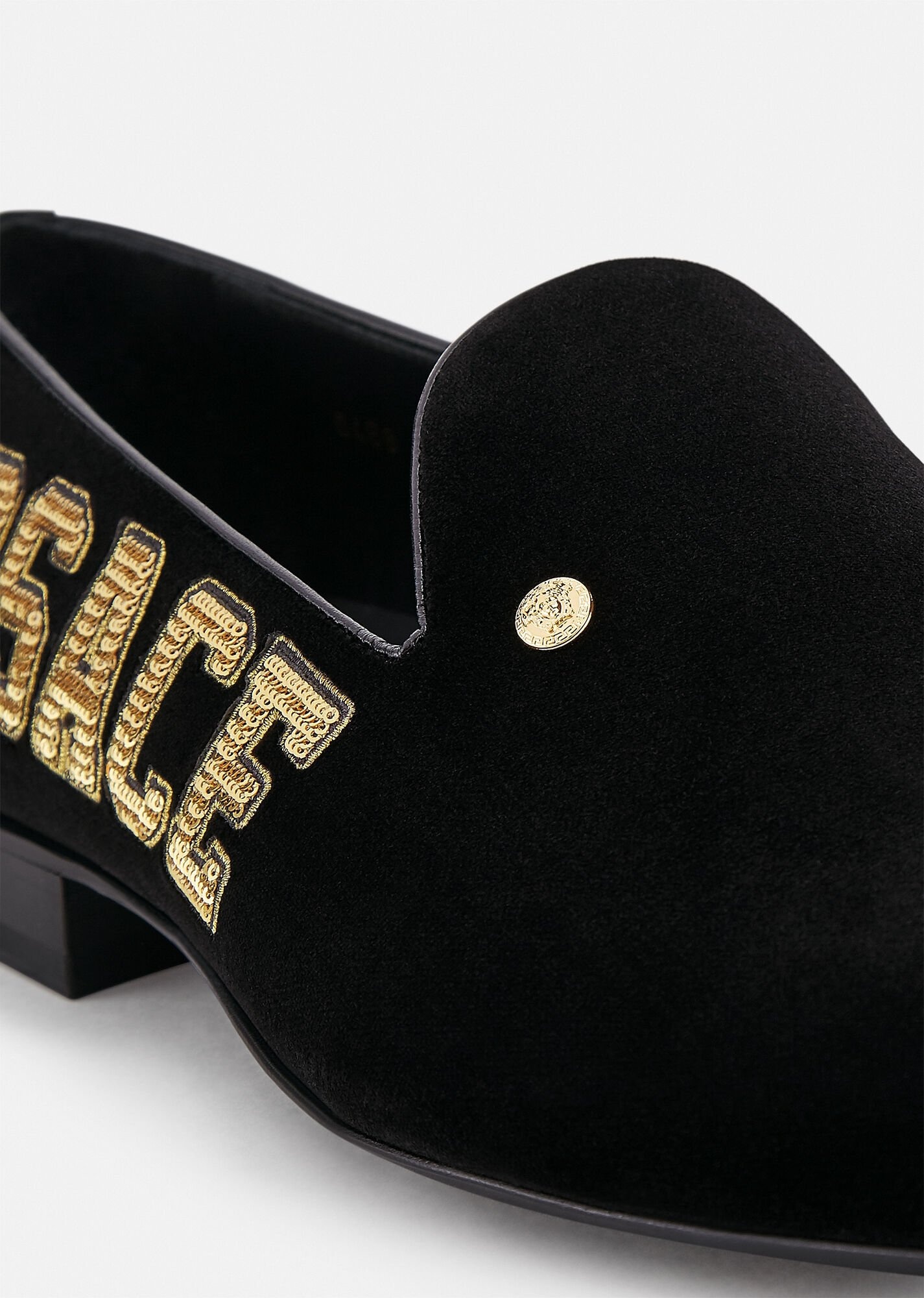 Embroidered Logo Velvet Slippers - 2